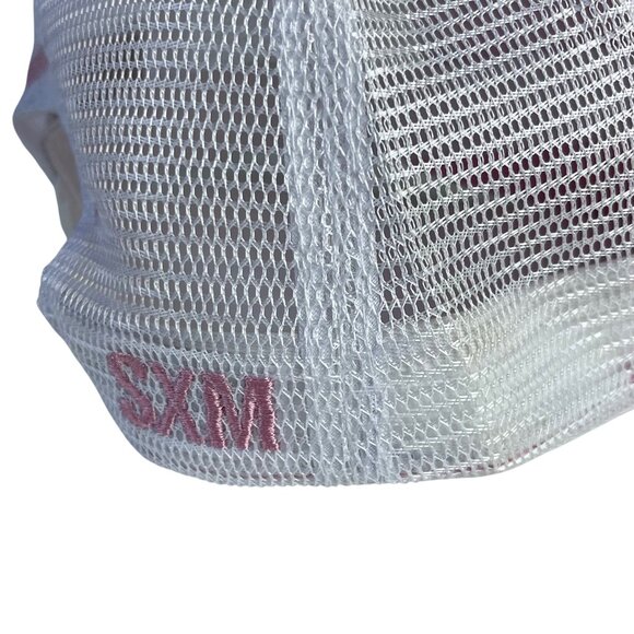 Chateau De Berne Trucker Hat Womens Pink White Embroidered Adjustable Snapback - Picture 8 of 8